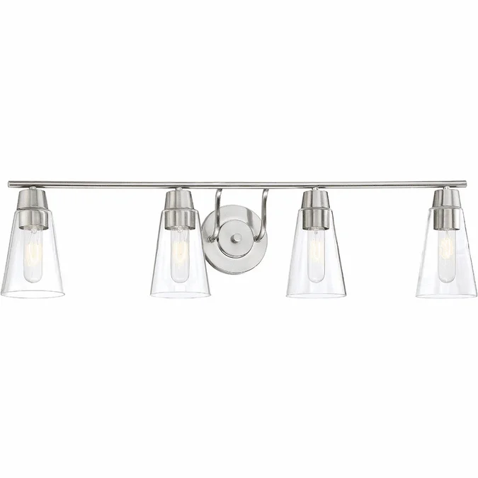 Designers Fountain 87804-SP Echo Contemporary Satin Platinum 4-Light Bathroom Vanity Light Fixture