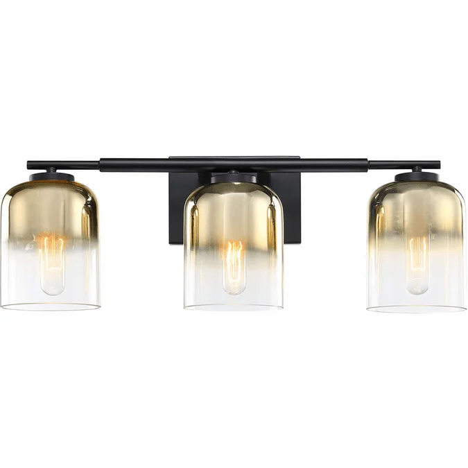 Designers Fountain D306M-3B-MB Gatsby Contemporary Matte Black 3-Light Bathroom Sconce Lighting