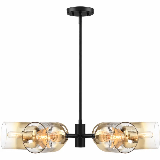 Designers Fountain D306M-6CH-MB Gatsby Contemporary Matte Black Drop Lighting