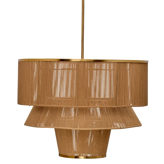 dimension 1-light iron and cotton chandelier