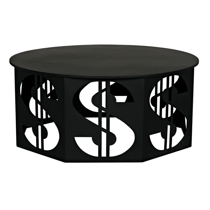 dollar coffee table, black steel