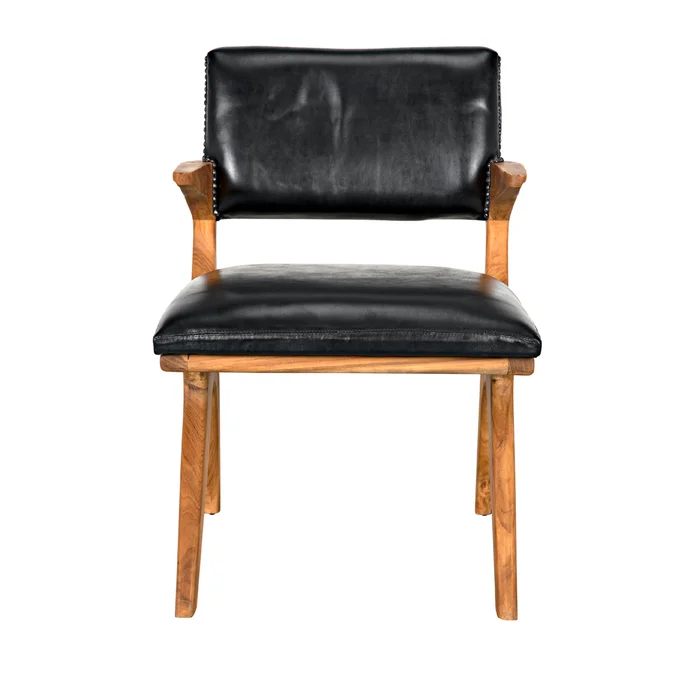 dolores chair, teak with leather