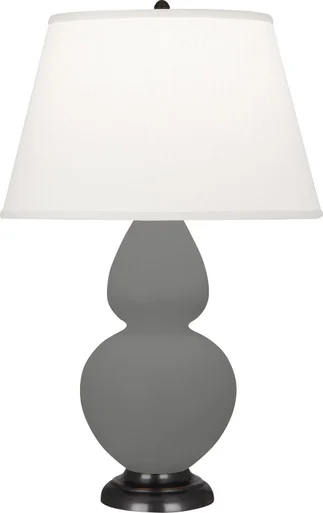 Double Gourd One Light Table Lamp in Matte Ash Glazed Ceramic w/Deep Patina Bronzeed (165|MCR57)