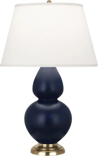 Double Gourd One Light Table Lamp in Matte Midnight Blue Glazed Ceramic w/Antique Brassed (165|MMB55)