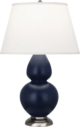 Double Gourd One Light Table Lamp in Matte Midnight Blue Glazed Ceramic w/Antique Silvered (165|MMB59)