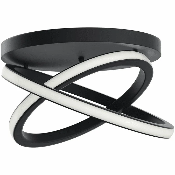 Elan Lighting 84321MBK Caputo Modern Matte Black LED Flush Mount Lighting