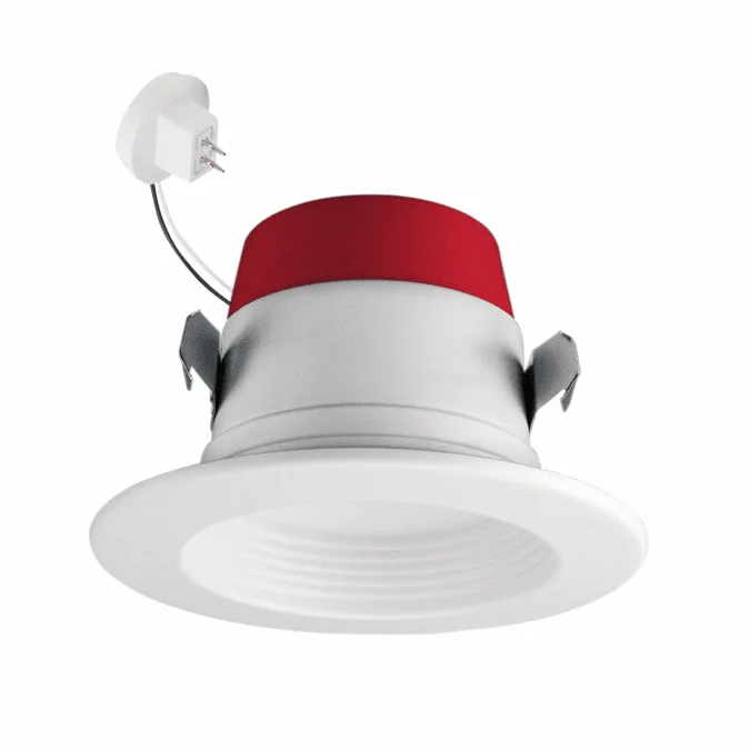 Elco EL140CT5W 5-CCT Contemporary White LED Bi-Pin Retrofit Insert Low Voltage Recessed Lighting 4″ Baffle Trim