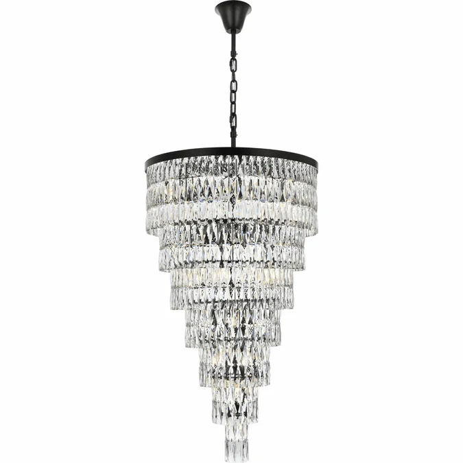Elegant 1060SR32BK Josephine Black Entryway Light Fixture