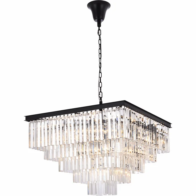 Elegant 1201S34MB/RC Sydney Matte Black 34″ Pendant Lighting