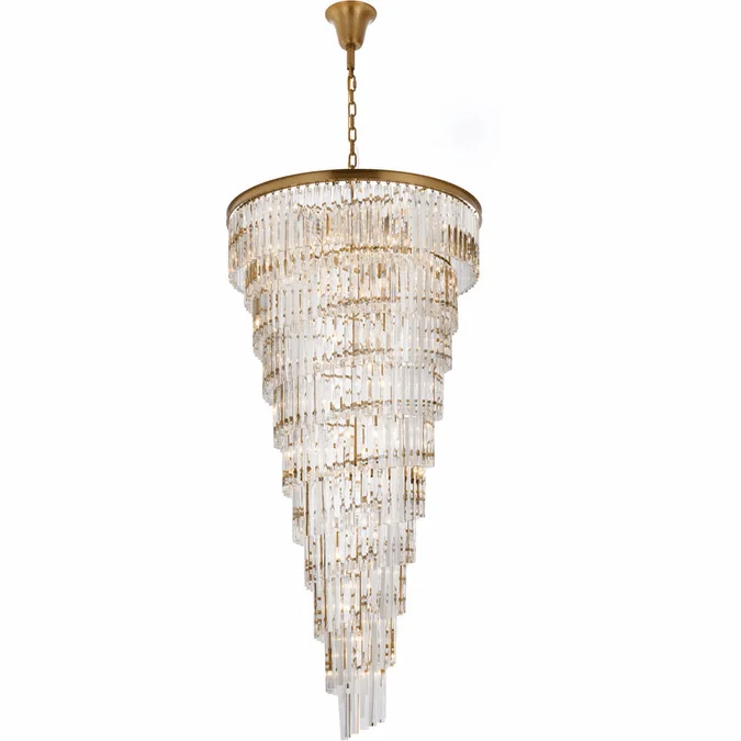 Elegant 1201SR36SG/RC Sydney Satin Gold 36.5″ Hanging Light