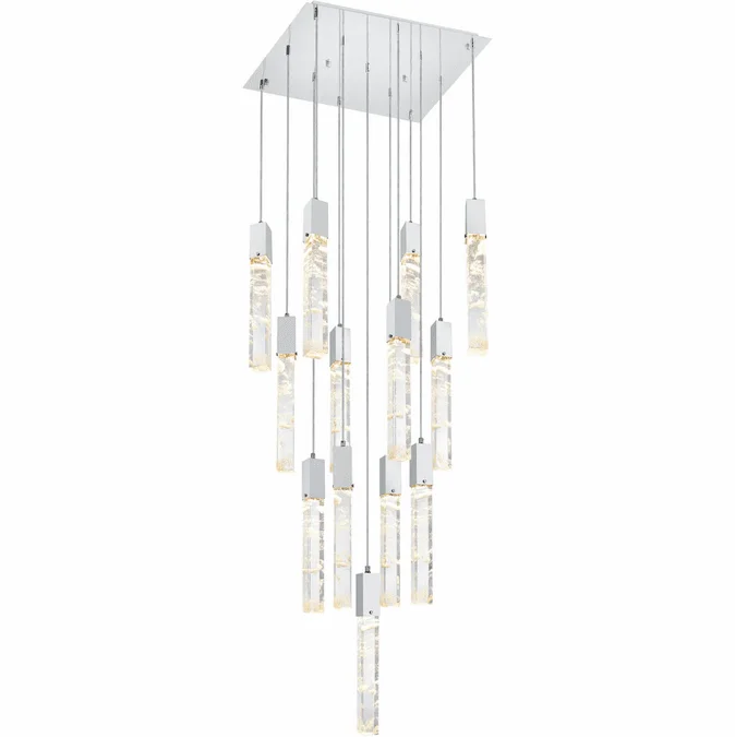Elegant 2088G26C Aurora Chrome and Clear LED Multi Drop Lighting