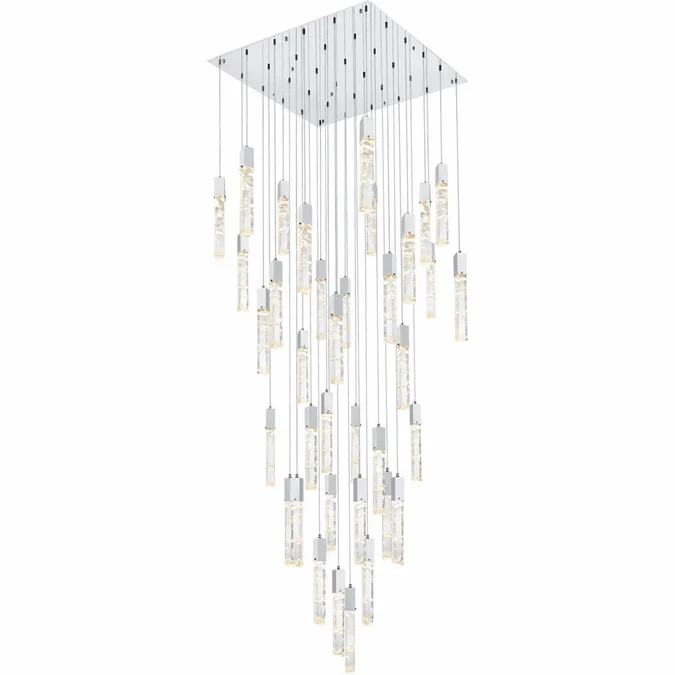 Elegant 2088G42C Aurora Chrome and Clear LED Multi Hanging Light