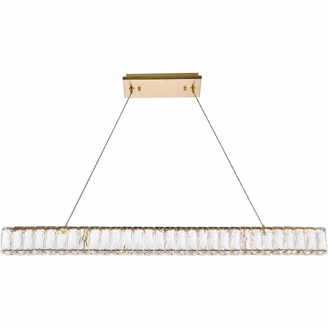 Elegant 3502D38G Monroe Crystal Gold LED Island Lighting
