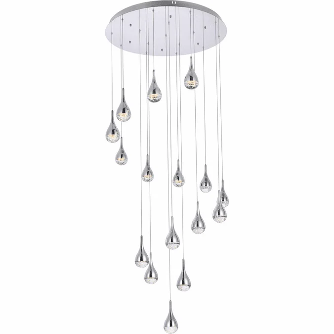Elegant 3816D36C Amherst Chrome LED Multi Hanging Lamp