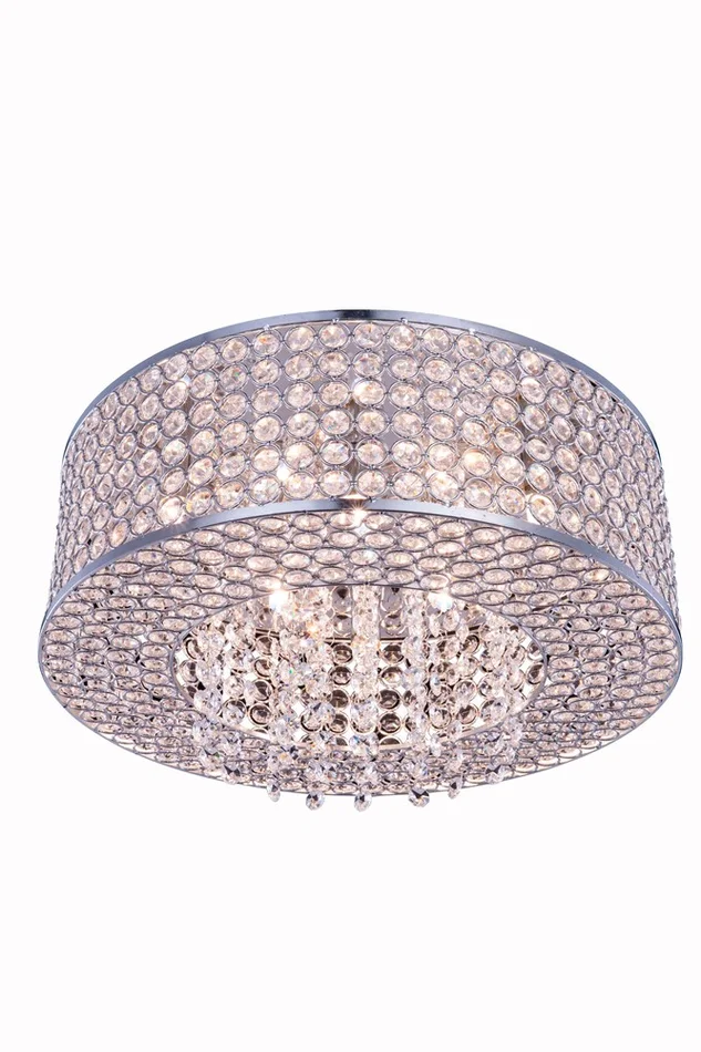 Elegant Amelie 6-LT Chrome Flush Mount Clear Royal Cut Crystal – V2914F16C/RC