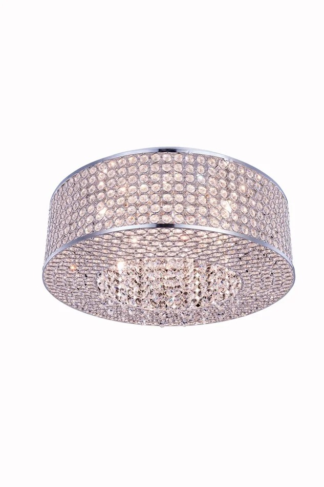 Elegant Amelie 8-LT Chrome Flush Mount Clear Royal Cut Crystal – V2914F20C/RC