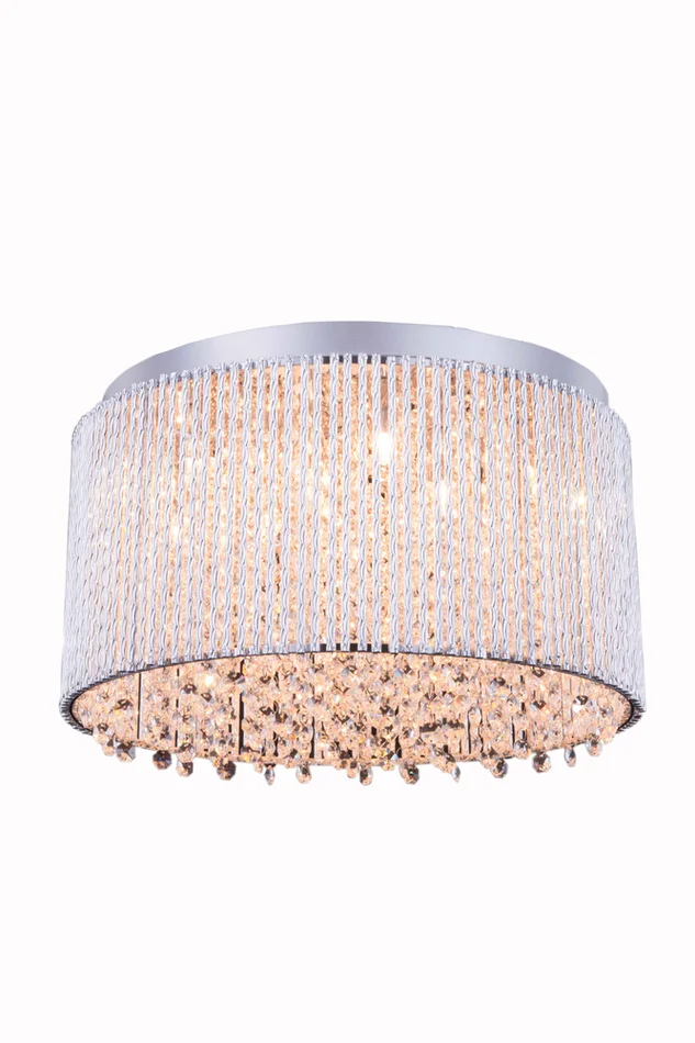 Elegant Influx 10-LT Chrome Flush Mount Clear Royal Cut Crystal – V2092F16C/RC