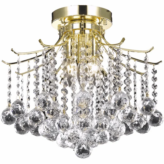 Elegant LD8200F17G Amelia Gold 16″ Overhead Lighting