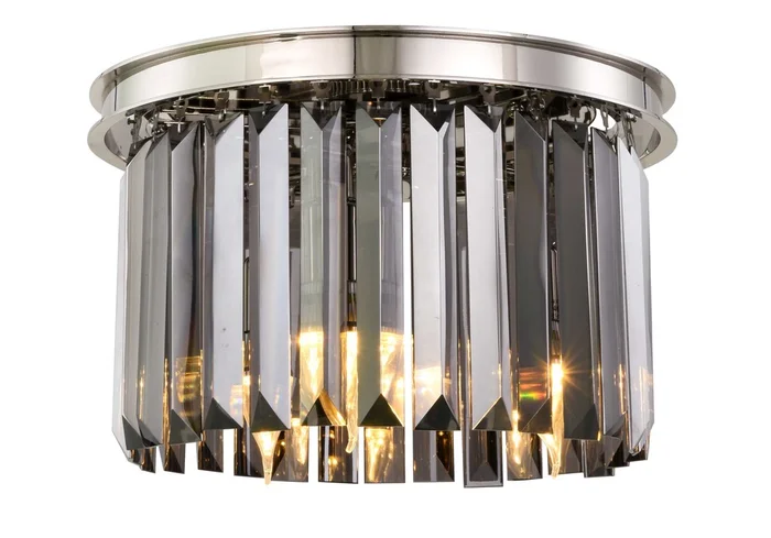Elegant Sydney 3-LT Polished Nickel Flush Mount Silver Shade Royal Cut Crystal – 1238F16PN-SS/RC