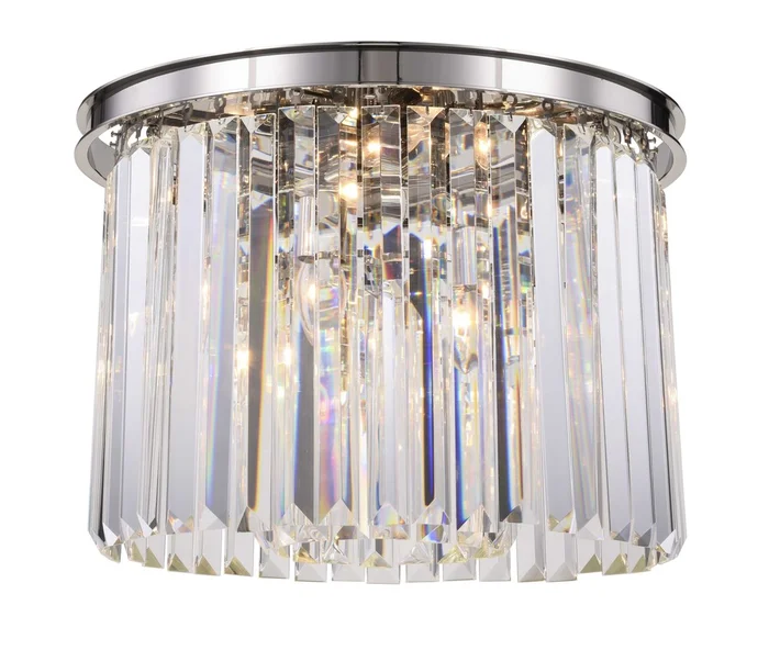 Elegant Sydney 6-LT Polished Nickel Flush Mount Clear Royal Cut Crystal – 1238F20PN/RC