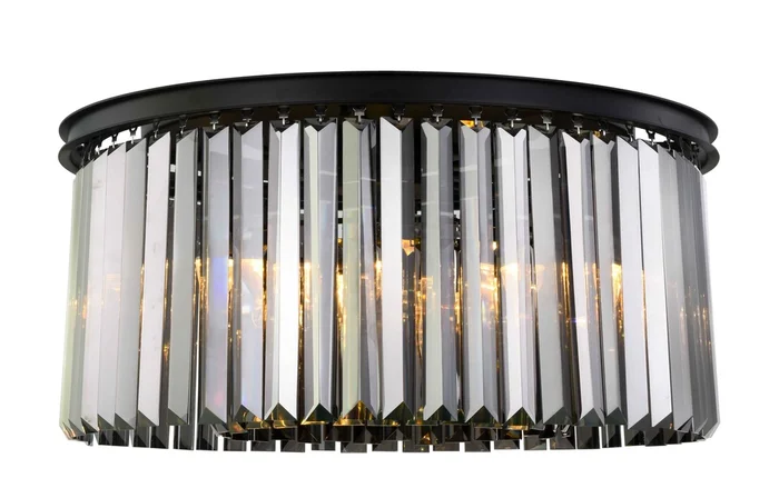 Elegant Sydney 8-LT Matte Black Flush Mount Silver Shade Royal Cut Crystal – 1238F31MB-SS/RC