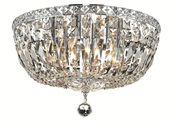 Elegant Tranquil 6-LT Chrome Flush Mount Clear Royal Cut Crystal – V2528F16C/RC