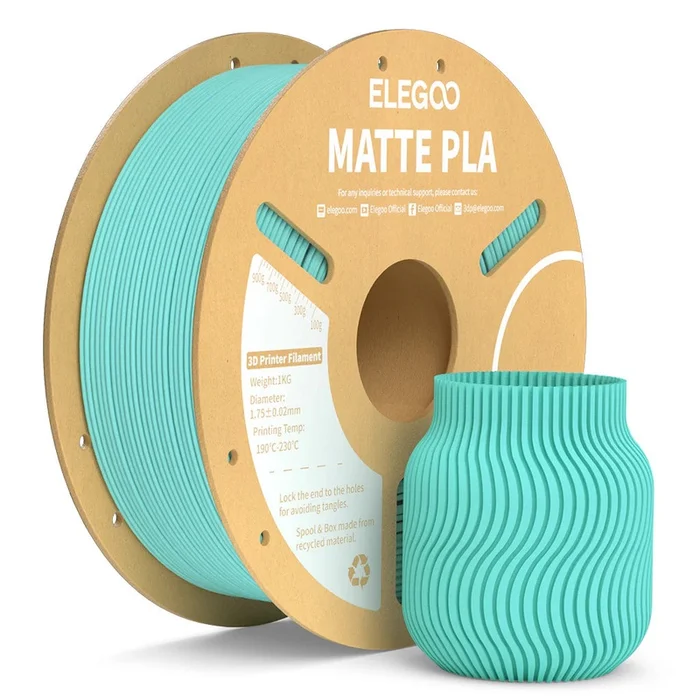 ELEGOO PLA Matte Filament (Teal Green)1.75mm Versatile Printing Material,1kg