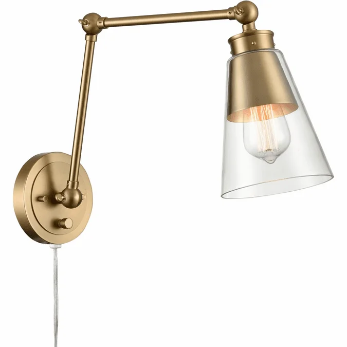 Elk Home 52354/1 Albany Modern Brushed Gold Wall Swing Arm Lamp