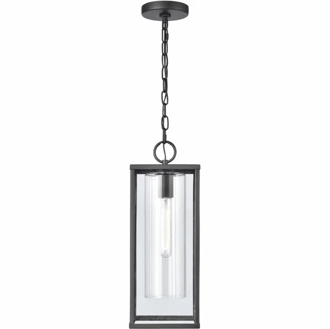 Elk Home 90013/1 Augusta Contemporary Matte Black Outdoor Drop Lighting Fixture