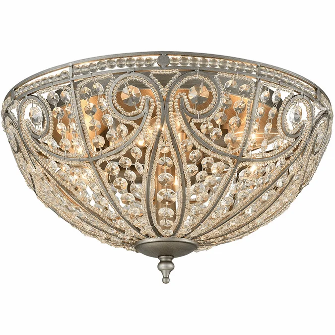 Elk Home Showroom 15994-6 Elizabethan Weathered Zinc Flush Lighting