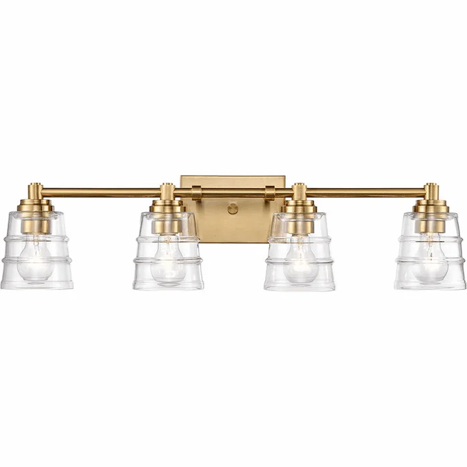 Elk Home Showroom 67973/4 Pulsate Modern Satin Brass 4-Light Bathroom Wall Sconce