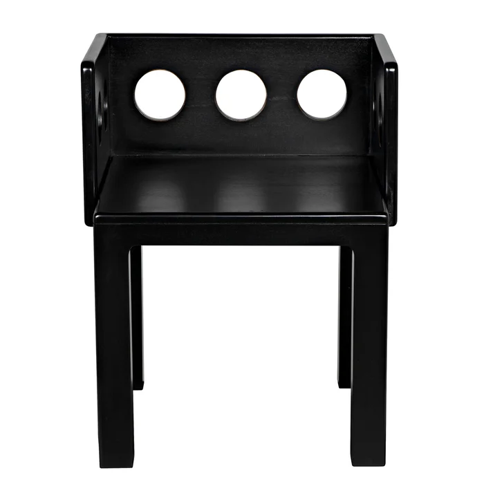 elton chair, hand rubbed black