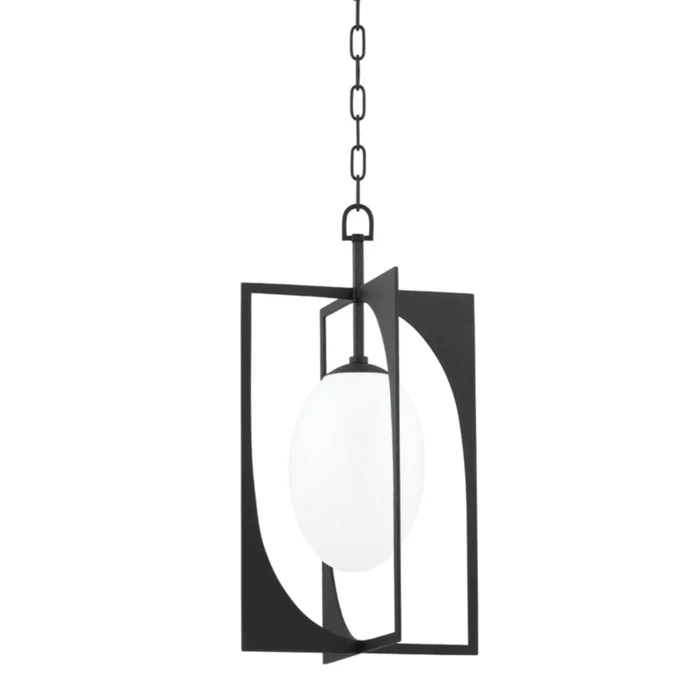 Enzo Lantern 1-Light LED in Black Iron 13L x 13W x 24.5H