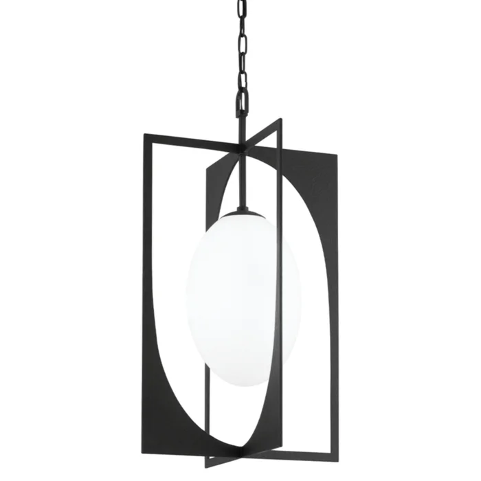 Enzo Lantern 1-Light LED in Black Iron 18L x 18W x 32H