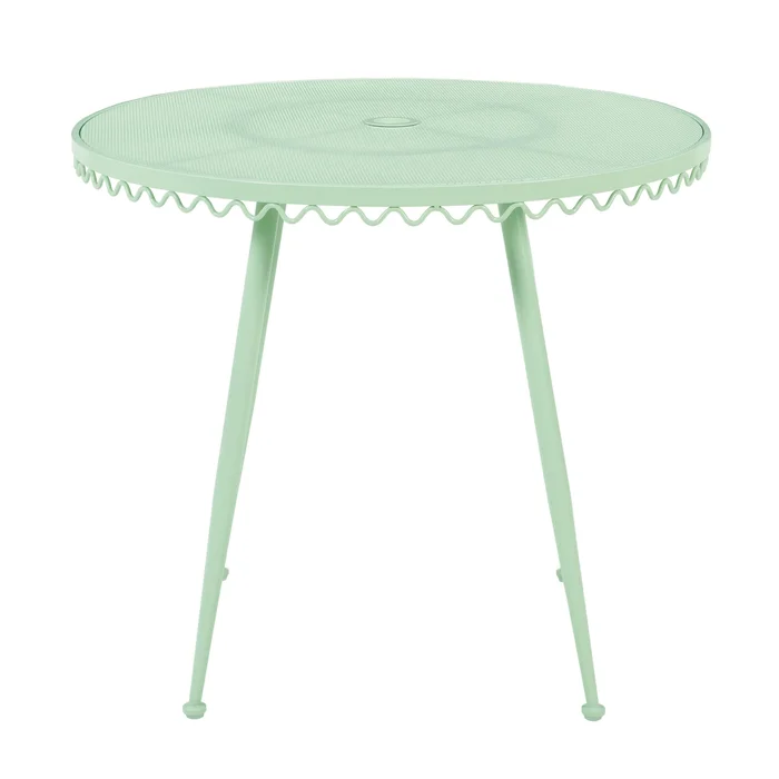 erica mint green wrought iron outdoor cafe table