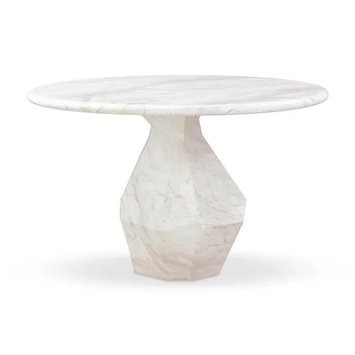 esme faux marble 48″ round dining table