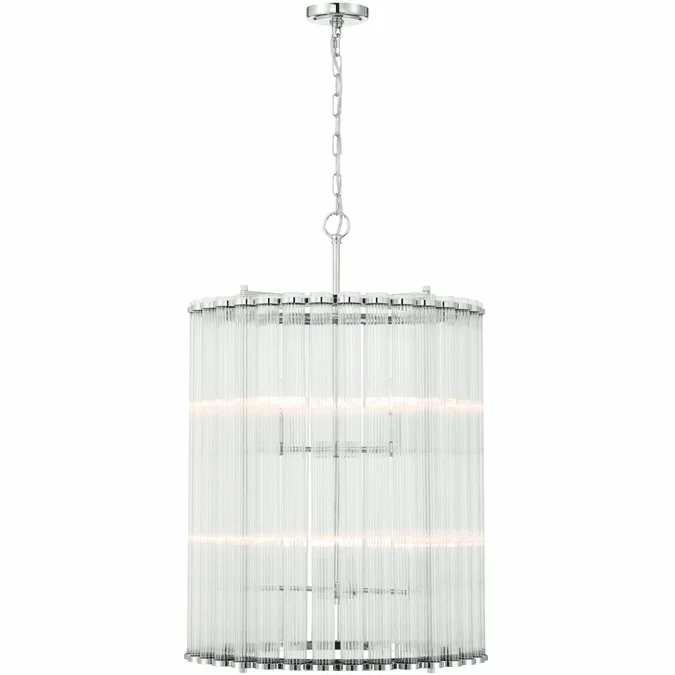 Eurofase 47238-022 Glasbury Contemporary Nickel Drum Pendant Light Fixture