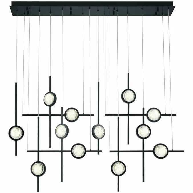 Eurofase 47256-026 Barletta Contemporary Black LED Multi Drop Lighting Fixture