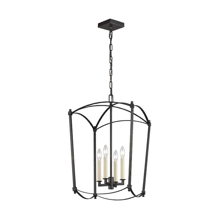 Feiss Thayer 4-LT Hall Chandelier – Smith Steel – F3322/4SMS