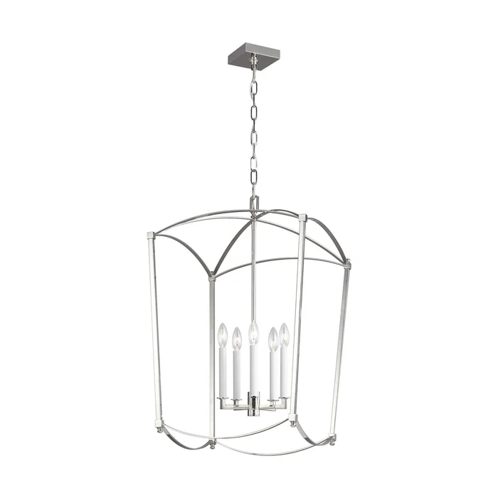 Feiss Thayer 5-LT Hall Lantern – Polished Nickel – F3323/5PN