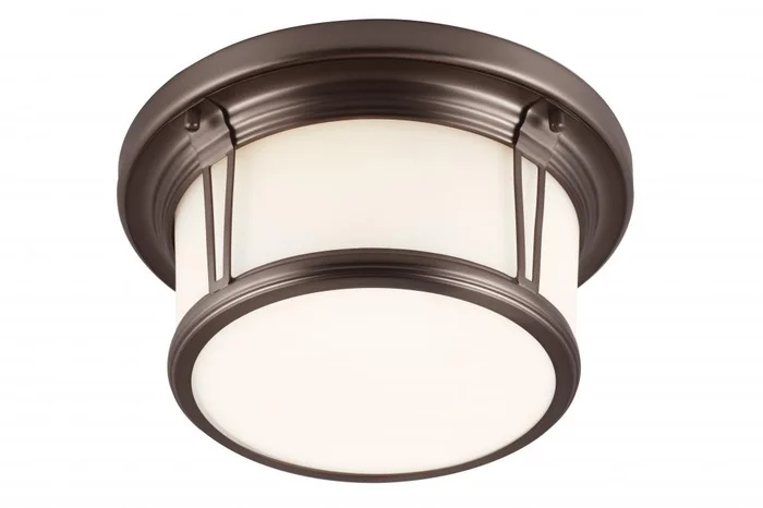Feiss Woodward 2-Bulb Chocolate Flushmount – FM387CLT