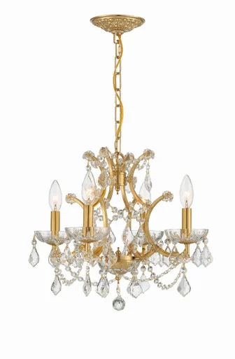 Filmore Four Light Mini Chandelier in Antique Gold (60|4454-GA-CL-MWP)