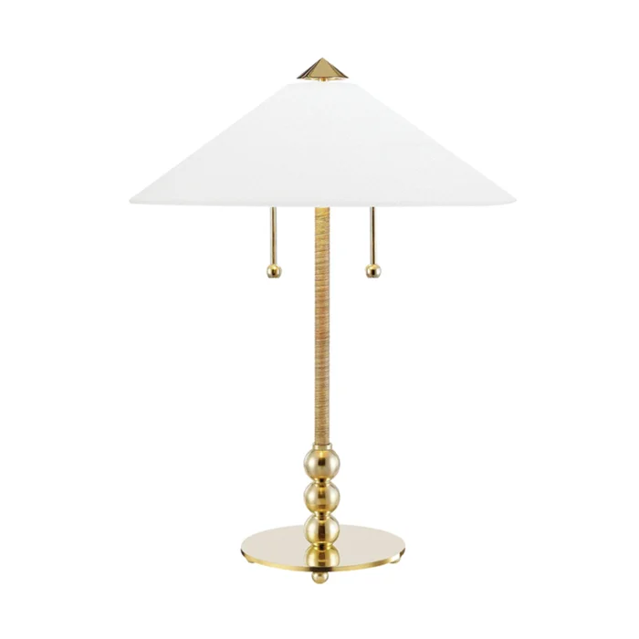 Flare 2-Light Table Lamp in Aged Brass 18L x 18W x 24H