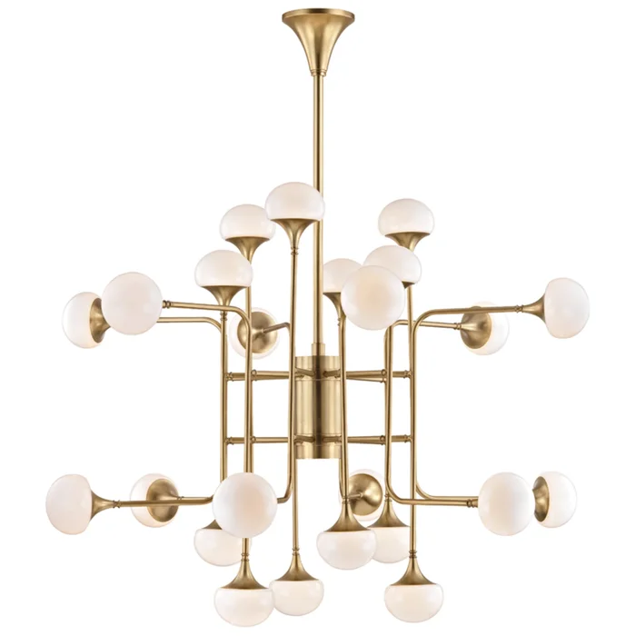 Fleming 24-Light Chandelier in Aged Brass 45.75L x 45.75W x 36H