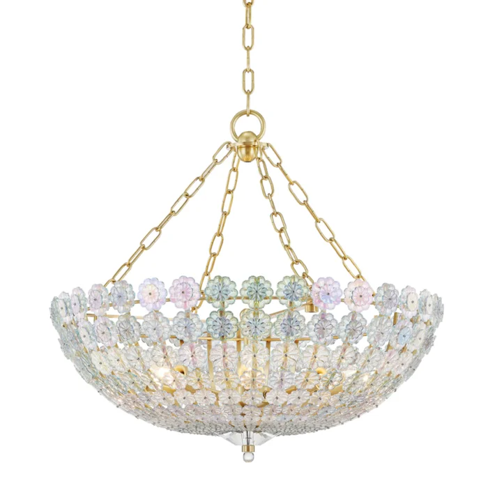 Floral Park 8-Light Chandelier in Aged Brass 24.5L x 24.5W x 25H
