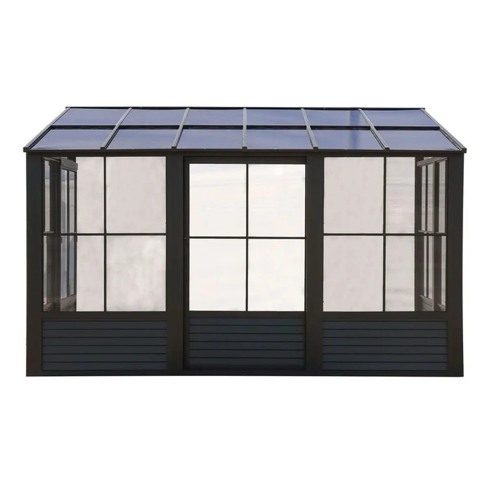 Florence – Wall Mounted Solarium 10×12 Polycarbonate Roof In Black