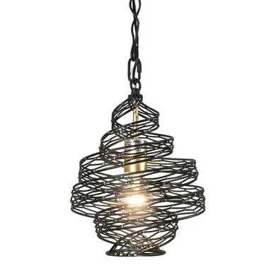 Flow One Light Mini Pendant in Matte Black/French Gold (137|240P01MBFG)