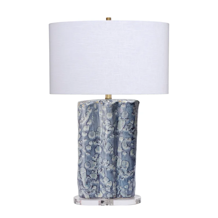 flurry ceramic table lamp with linen shade