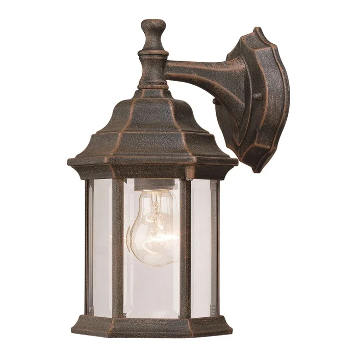 Forte 1-LT Cast Aluminum Outdoor Lantern – Painted Rust – 1715-01-28