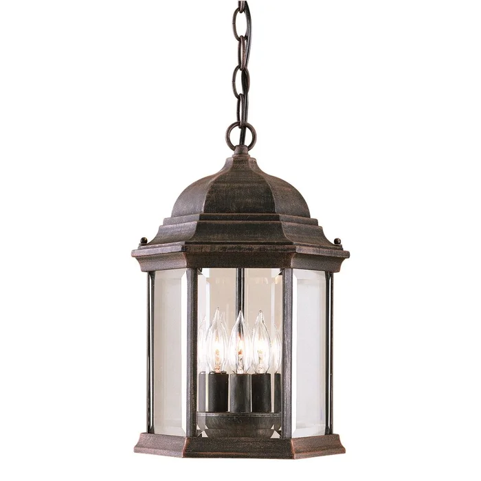 Forte 3-LT Cast Aluminum Outdoor Pendant – Painted Rust – 1711-03-28
